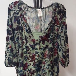 Faded Glory Burnout Velvet Peplum Top Set